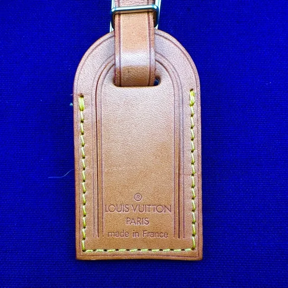 AUTHENTIC Vachetta Leather Luggage tag and loop. - Picture 2 of 5